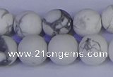 CRO985 15.5 inches 14mm round matte white howlite beads wholesale