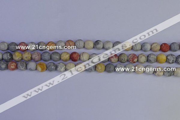 CRO992 15.5 inches 8mm round matte sky eye stone beads wholesale