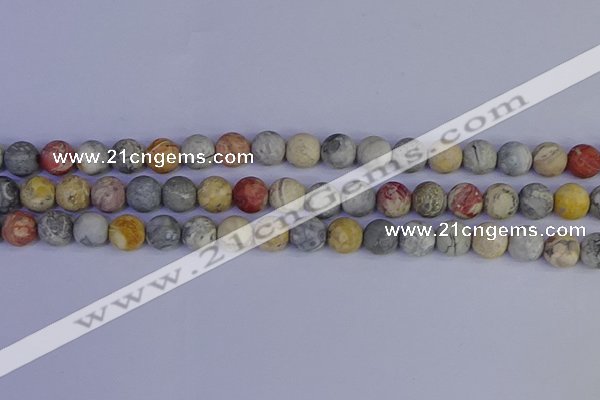 CRO993 15.5 inches 10mm round matte sky eye stone beads wholesale