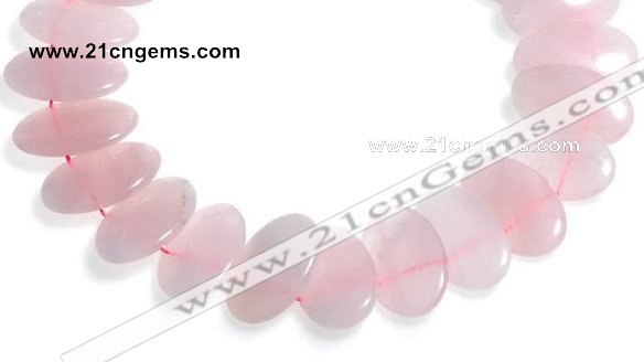 CRQ03 16 inches 20*38mm oval rose quartz beads Wholesale