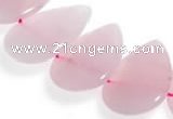 CRQ05 15 inch 20*30mm flat teardrop rose quartz beads Wholesale