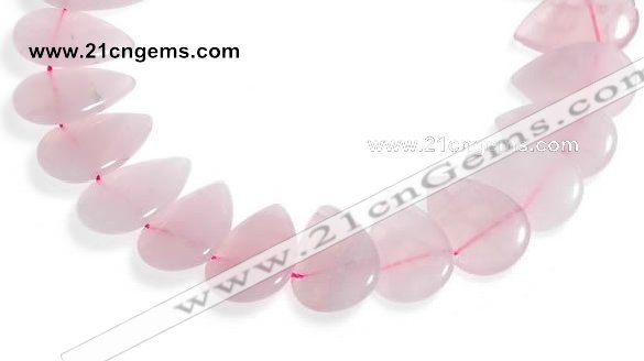 CRQ05 15 inch 20*30mm flat teardrop rose quartz beads Wholesale