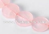 CRQ10 16mm coin A grade natural rose quartz beads Wholesale