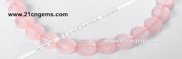 CRQ10 16mm coin A grade natural rose quartz beads Wholesale