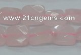 CRQ101 15.5 inches 14*14mm faceted square natural rose quartz beads