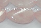 CRQ103 15.5 inches 30*40mm twisted teardrop natural rose quartz beads