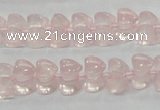 CRQ105 15.5 inches 7*11mm double heart natural rose quartz beads