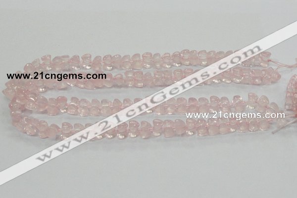 CRQ105 15.5 inches 7*11mm double heart natural rose quartz beads