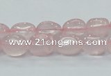 CRQ106 15.5 inches 9*12mm nugget natural rose quartz beads wholesale