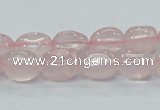 CRQ106 15.5 inches 9*12mm nugget natural rose quartz beads wholesale