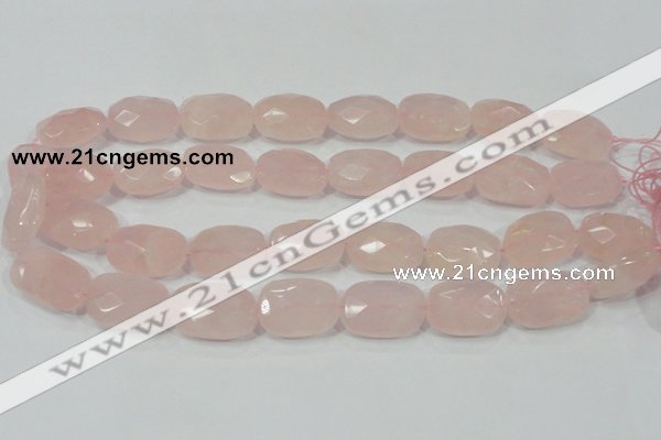 CRQ113 15.5 inches 18*25mm faceted freeform natural rose quartz beads