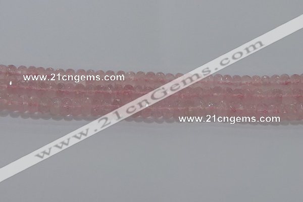 CRQ116 15.5 inches 5*8mm faceted rondelle rose quartz beads