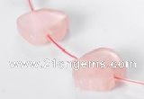 CRQ12 18*19mm pig-shaped A grade natural rose quartz beads