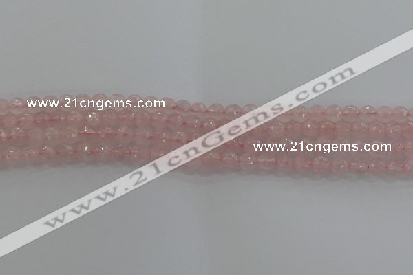 CRQ129 15.5 inches 6mm faceted round natural rose quartz beads