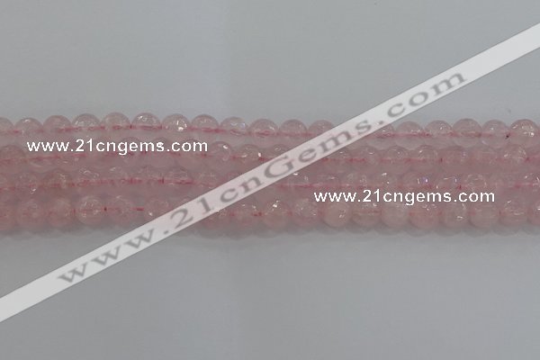 CRQ130 15.5 inches 8mm faceted round natural rose quartz beads