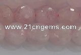 CRQ131 15.5 inches 10mm faceted round natural rose quartz beads