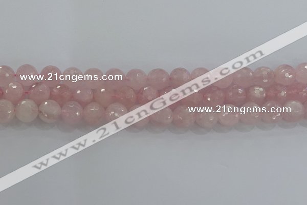 CRQ131 15.5 inches 10mm faceted round natural rose quartz beads
