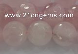 CRQ132 15.5 inches 12mm faceted round natural rose quartz beads