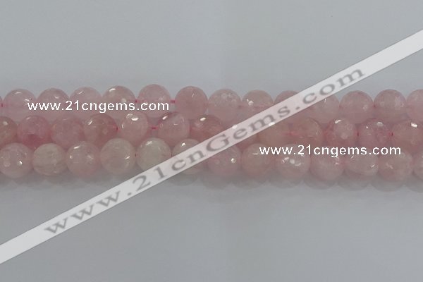 CRQ132 15.5 inches 12mm faceted round natural rose quartz beads