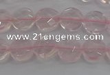 CRQ136 15.5 inches 8mm faceted coin natural rose quartz beads