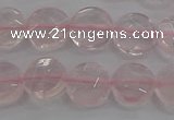 CRQ137 15.5 inches 10mm faceted coin natural rose quartz beads