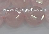 CRQ141 15.5 inches 20mm faceted coin natural rose quartz beads