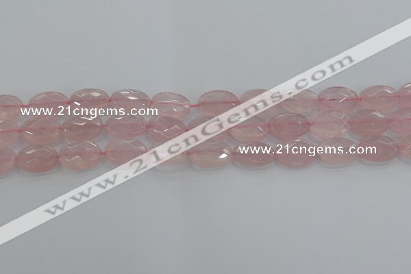 CRQ146 15.5 inches 10*14mm faceted oval natural rose quartz beads