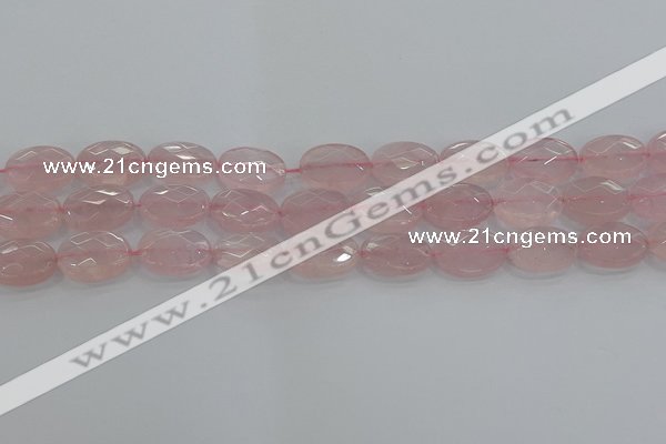 CRQ147 15.5 inches 12*16mm faceted oval natural rose quartz beads