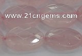 CRQ149 15.5 inches 15*20mm faceted oval natural rose quartz beads