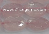 CRQ149 15.5 inches 15*20mm faceted oval natural rose quartz beads