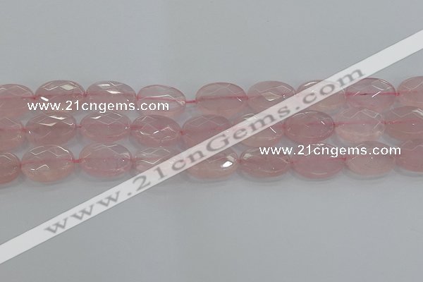 CRQ149 15.5 inches 15*20mm faceted oval natural rose quartz beads