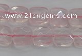 CRQ154 15.5 inches 10mm faceted square natural rose quartz beads