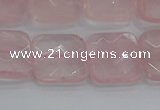 CRQ156 15.5 inches 15mm faceted square natural rose quartz beads