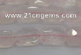 CRQ163 15.5 inches 8*10mm faceted rectangle natural rose quartz beads