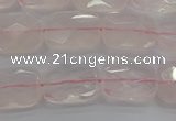 CRQ164 15.5 inches 10*14mm faceted rectangle natural rose quartz beads