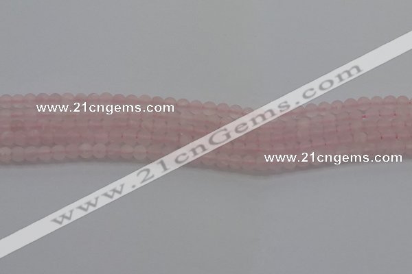 CRQ180 15.5 inches 4mm round matte rose quartz beads wholesale