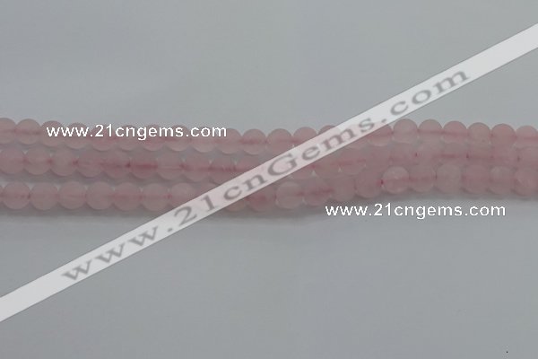 CRQ181 15.5 inches 6mm round matte rose quartz beads wholesale