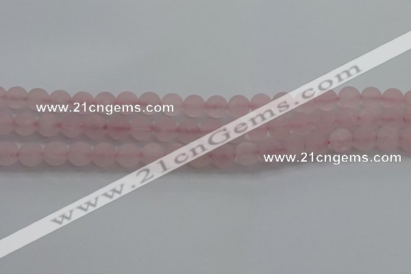 CRQ182 15.5 inches 8mm round matte rose quartz beads wholesale