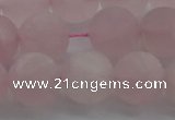 CRQ184 15.5 inches 12mm round matte rose quartz beads wholesale