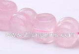 CRQ19 12*12mm dumbbell-shaped natural rose quartz bead Wholesale