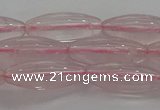 CRQ190 15.5 inches 8*20mm rice natural rose quartz beads