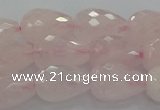 CRQ196 15.5 inches 10*14mm faceted teardrop natural rose quartz beads