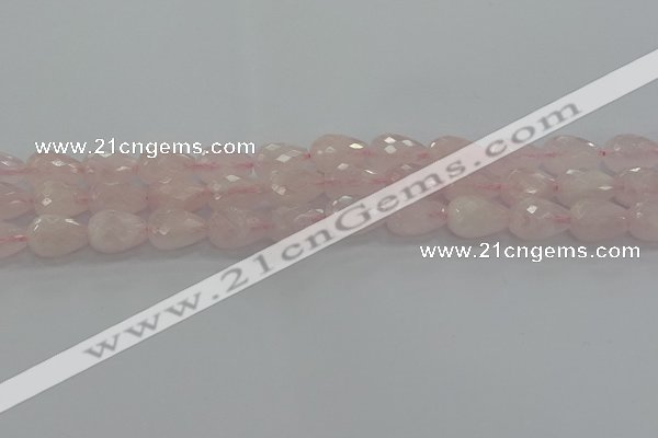 CRQ196 15.5 inches 10*14mm faceted teardrop natural rose quartz beads