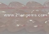 CRQ197 15.5 inches 12*16mm faceted teardrop natural rose quartz beads