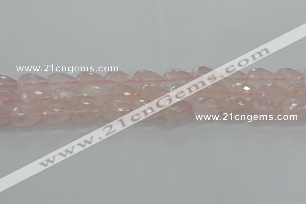 CRQ197 15.5 inches 12*16mm faceted teardrop natural rose quartz beads