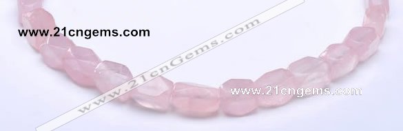 CRQ20 faceted brick shape natural rose quartz beads Wholesale