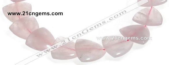 CRQ22 16 inches 25mm triangle rose quartz beads Wholesale