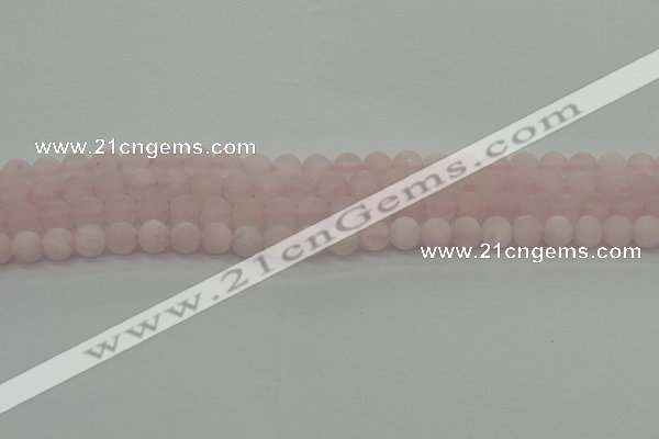 CRQ221 15.5 inches 6mm round matte rose quartz gemstone beads