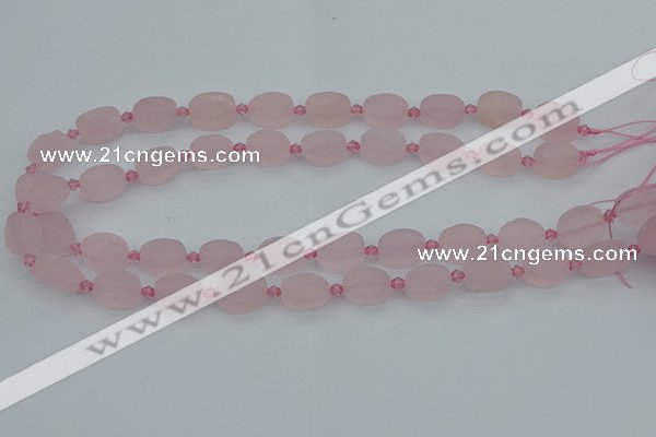 CRQ231 15.5 inches 10*14mm oval rose quartz beads wholesale