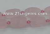 CRQ232 15.5 inches 9*16mm oval rose quartz beads wholesale